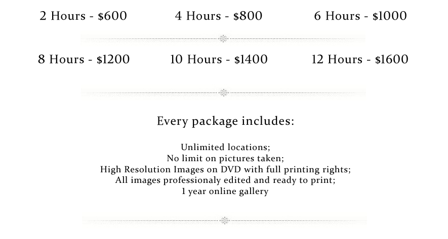 wedding photography pricing