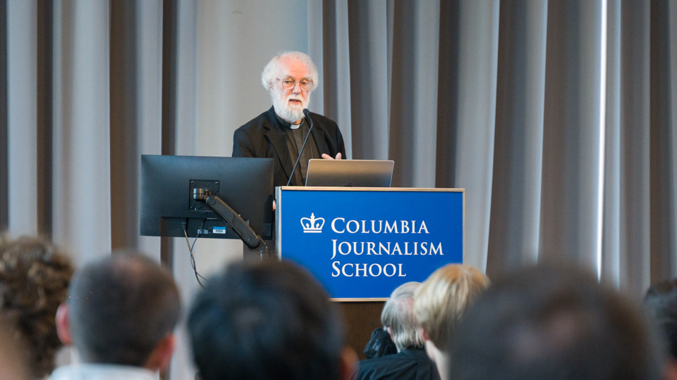 Conference live streaming setup in NYC with stage cameras and broadcast audio