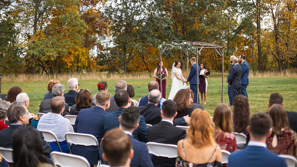 wedding ceremony live streaming in rural New Jersey 